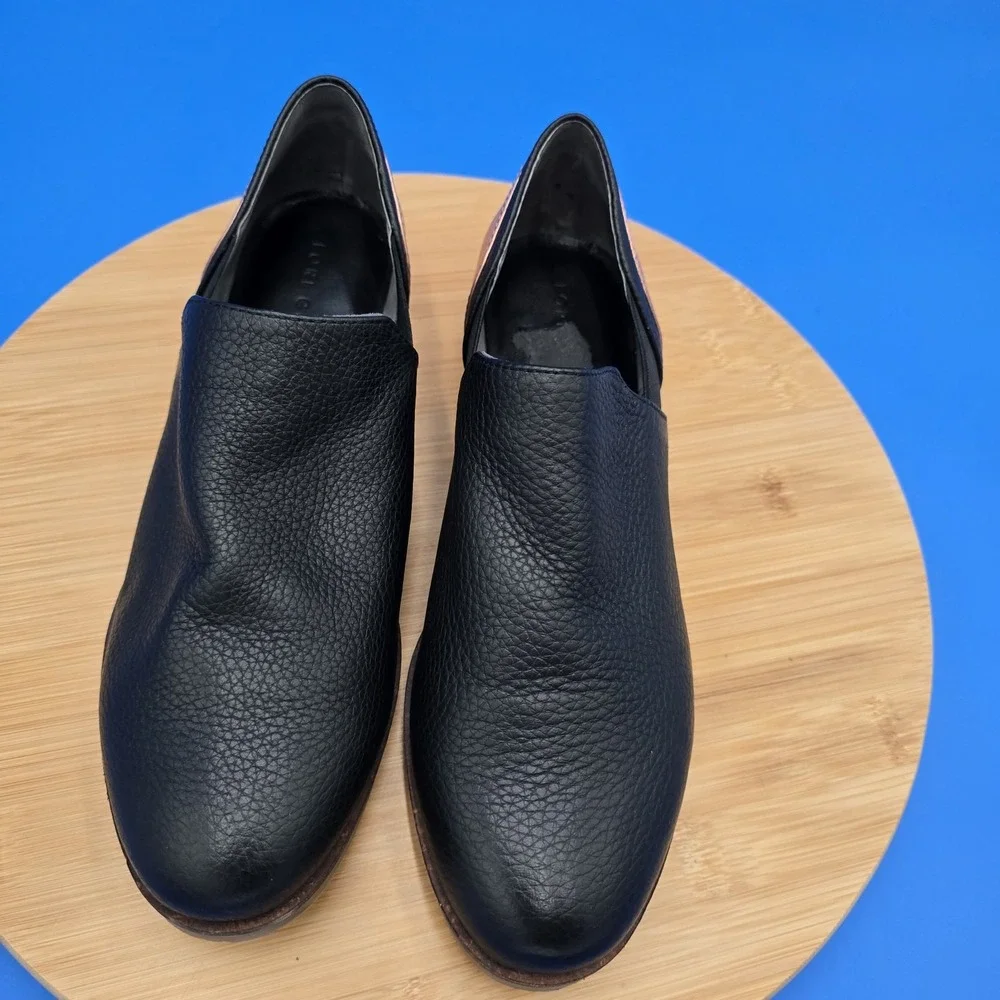 LOGO by Lori Goldstein Castiel Oxford Black Leather Slip On‎ Loafers EUC